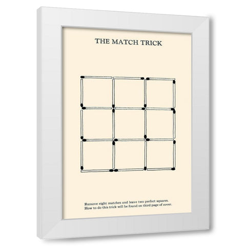 The Match Trick - Two Perfect Squares White Modern Wood Framed Art Print by Retromagic