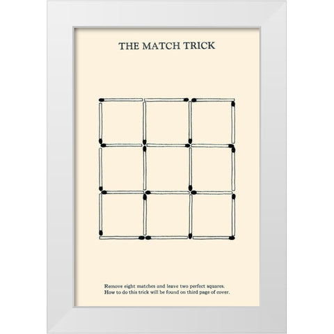 The Match Trick - Two Perfect Squares White Modern Wood Framed Art Print by Retromagic