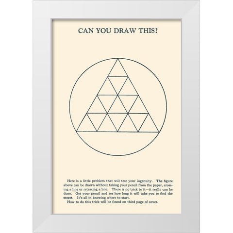 Can You Draw This? White Modern Wood Framed Art Print by Retromagic