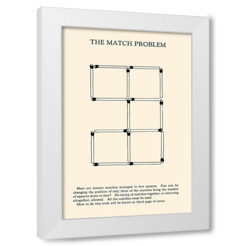 The Match Problem White Modern Wood Framed Art Print by Retromagic