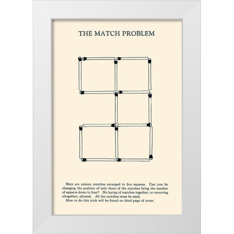 The Match Problem White Modern Wood Framed Art Print by Retromagic