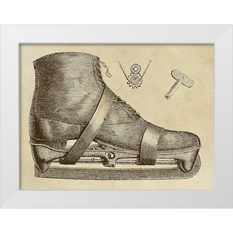 Mechanics of the Ice Skate White Modern Wood Framed Art Print by Inventions