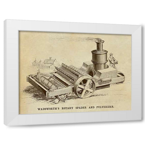 Wadsworths Rotary Spader and Pulverizer White Modern Wood Framed Art Print by Inventions