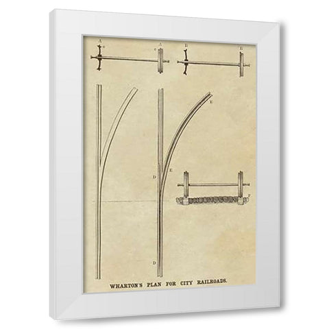 Whartons Plan for City Railroads White Modern Wood Framed Art Print by Inventions