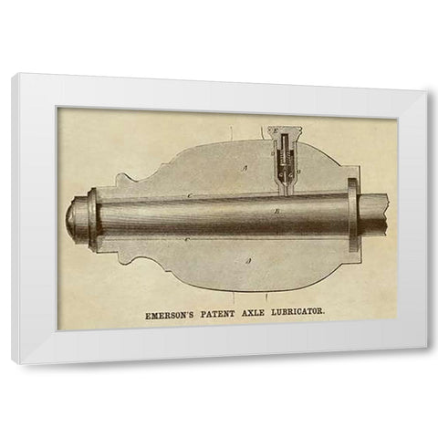 Emersons Patent Axel Lubricator White Modern Wood Framed Art Print by Inventions