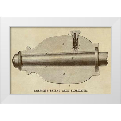 Emersons Patent Axel Lubricator White Modern Wood Framed Art Print by Inventions