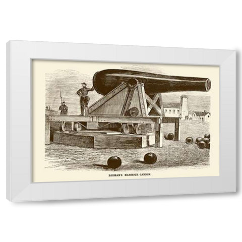 Rodmans Mammoth Cannon White Modern Wood Framed Art Print by Inventions