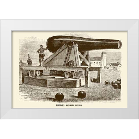 Rodmans Mammoth Cannon White Modern Wood Framed Art Print by Inventions