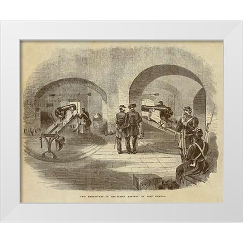 Two Embrasures in the Flank Battery of Fort Pickens White Modern Wood Framed Art Print by Inventions