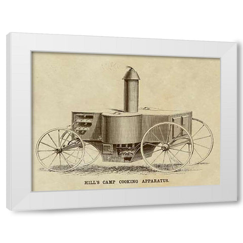 Hills Camp Cooking Apparatus White Modern Wood Framed Art Print by Inventions
