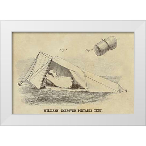 Williams Improved Portable Tent White Modern Wood Framed Art Print by Inventions