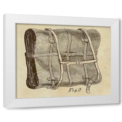 Knapsack Backpack White Modern Wood Framed Art Print by Inventions