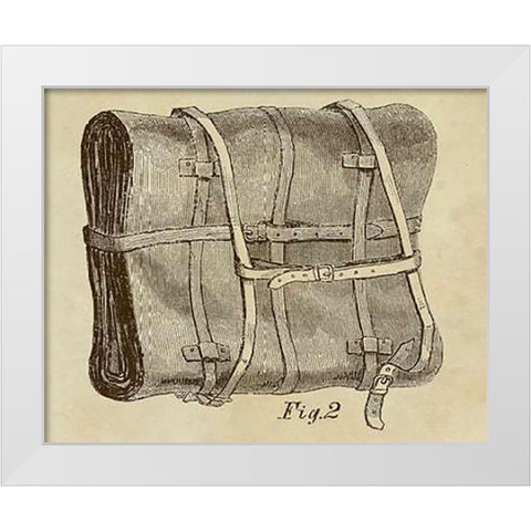 Knapsack Backpack White Modern Wood Framed Art Print by Inventions