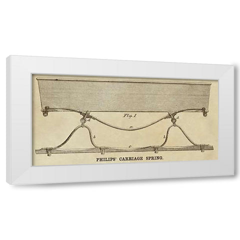 Philips Carriage Spring White Modern Wood Framed Art Print by Inventions