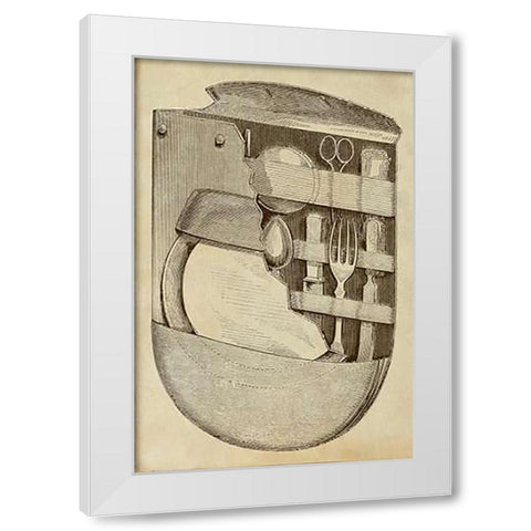 Pocket Picnic Kit White Modern Wood Framed Art Print by Inventions