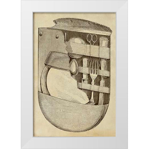 Pocket Picnic Kit White Modern Wood Framed Art Print by Inventions