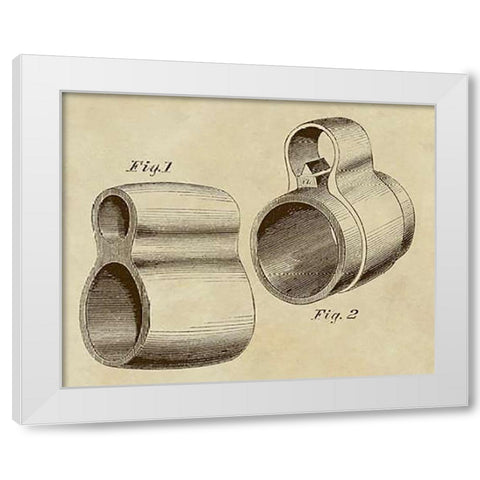 Gun Barrel Sight White Modern Wood Framed Art Print by Inventions