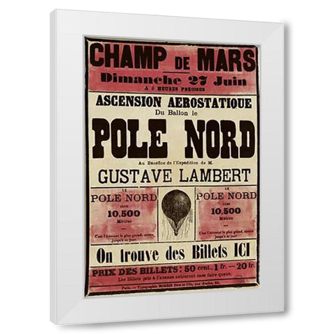 Pole Nord White Modern Wood Framed Art Print by Inventions