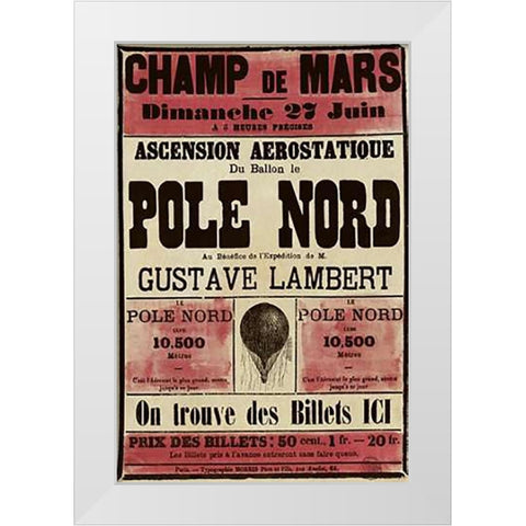 Pole Nord White Modern Wood Framed Art Print by Inventions
