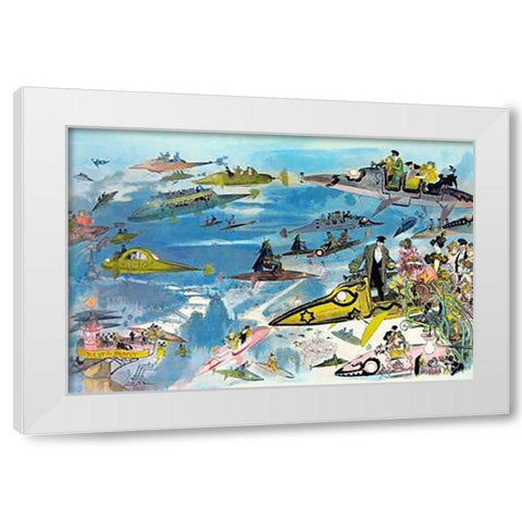 Futuristic Look at Air Travel in the Year 2000 White Modern Wood Framed Art Print by Inventions