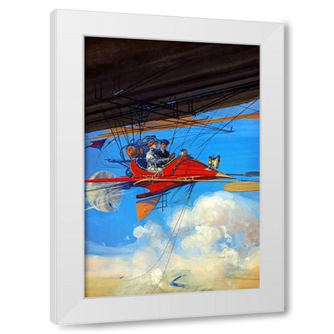 Futuristic Air Travel White Modern Wood Framed Art Print by Inventions