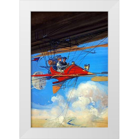 Futuristic Air Travel White Modern Wood Framed Art Print by Inventions