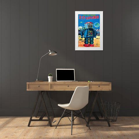 X-27 Explorer White Modern Wood Framed Art Print by Retrobot