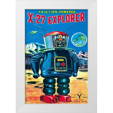 X-27 Explorer White Modern Wood Framed Art Print by Retrobot