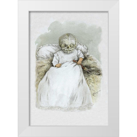 Death in Swaddling Clothing White Modern Wood Framed Art Print by Frusius