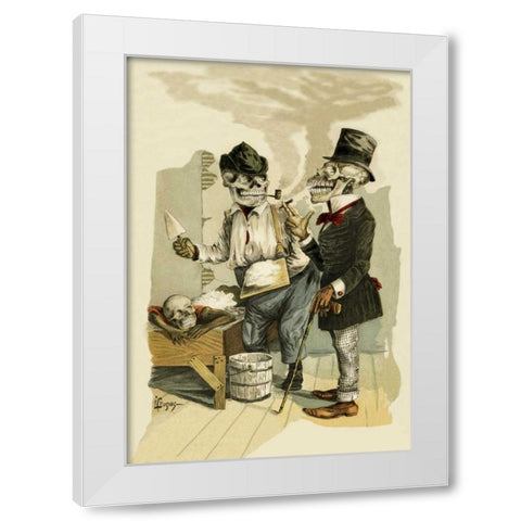 Death Patches a Crack White Modern Wood Framed Art Print by Frusius