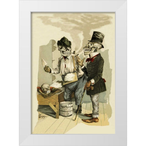 Death Patches a Crack White Modern Wood Framed Art Print by Frusius