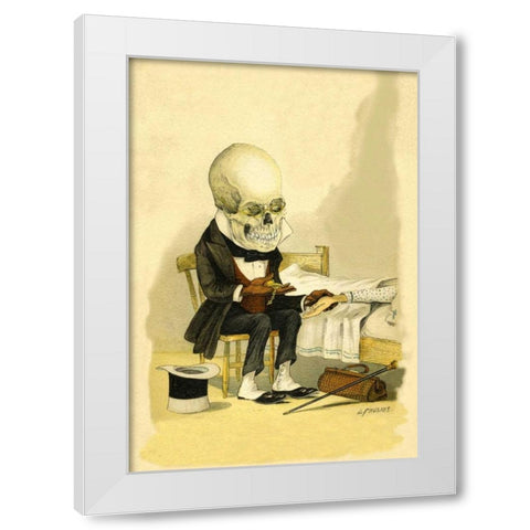 Death Feels a Pulse White Modern Wood Framed Art Print by Frusius