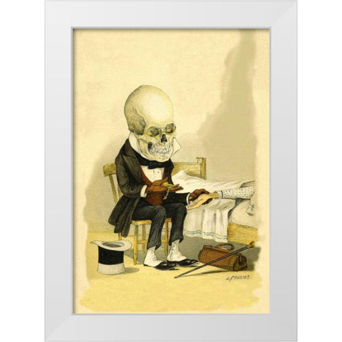 Death Feels a Pulse White Modern Wood Framed Art Print by Frusius