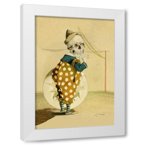 Death Amuses Us White Modern Wood Framed Art Print by Frusius