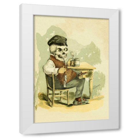 Death Tips a Pint White Modern Wood Framed Art Print by Frusius
