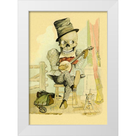 Death Picks a Tune White Modern Wood Framed Art Print by Frusius