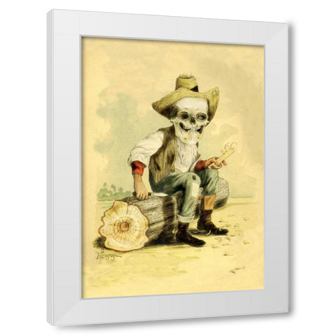 Death Whittles a Stick White Modern Wood Framed Art Print by Frusius