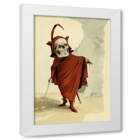 Red Death White Modern Wood Framed Art Print by Frusius