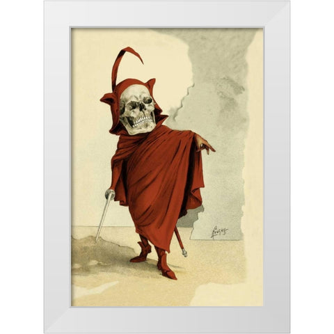 Red Death White Modern Wood Framed Art Print by Frusius