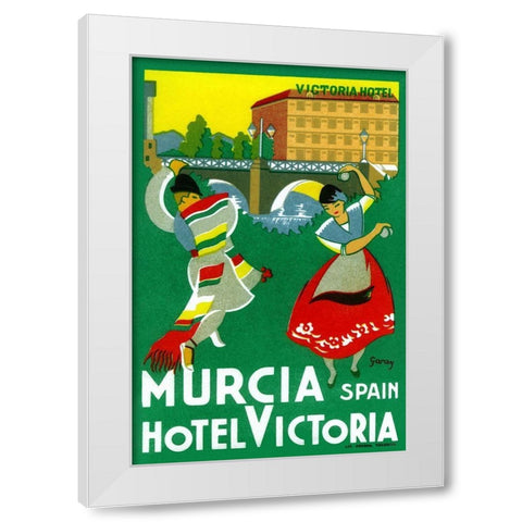 Murcia Hotel - Valencia Spain White Modern Wood Framed Art Print by Retrotravel