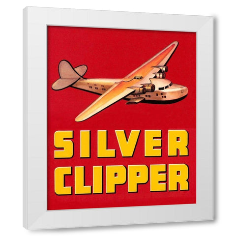 Silver Clipper Crate Label White Modern Wood Framed Art Print by Retrotravel