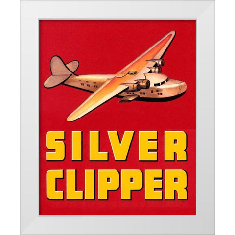 Silver Clipper Crate Label White Modern Wood Framed Art Print by Retrotravel