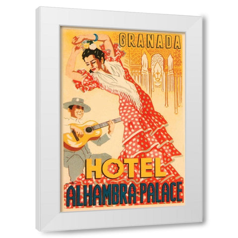 Hotel Alhambra - Palace White Modern Wood Framed Art Print by Retrotravel