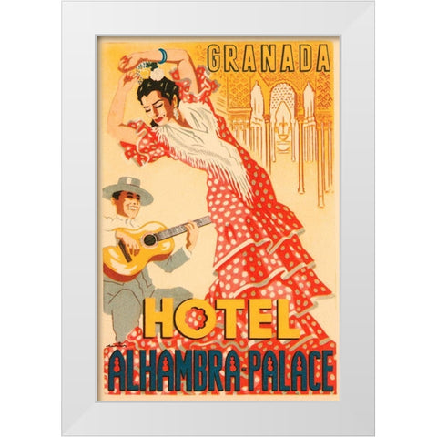 Hotel Alhambra - Palace White Modern Wood Framed Art Print by Retrotravel