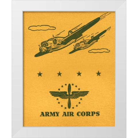 Army Air Corps White Modern Wood Framed Art Print by Retrotravel