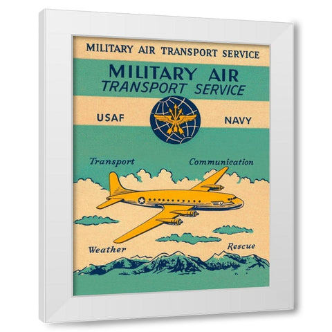 Military Air Transport Service White Modern Wood Framed Art Print by Retrotravel