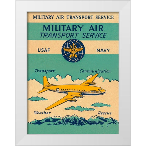 Military Air Transport Service White Modern Wood Framed Art Print by Retrotravel