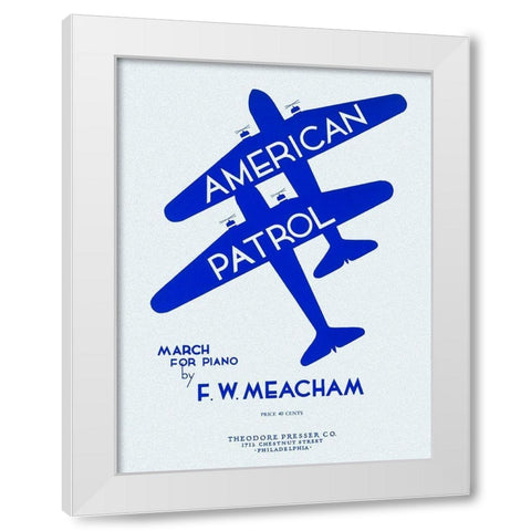 American Patrol White Modern Wood Framed Art Print by Retrotravel