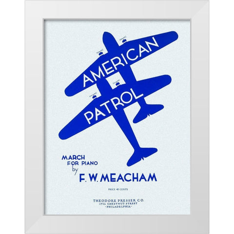 American Patrol White Modern Wood Framed Art Print by Retrotravel