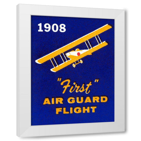 1908 First Air Guard Flight White Modern Wood Framed Art Print by Retrotravel